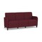 Lesro Siena Lounge Reception 3 Seat Tandem Seating No Center Arms, Black, OH Wine Upholstery SN3101 - alternate 1